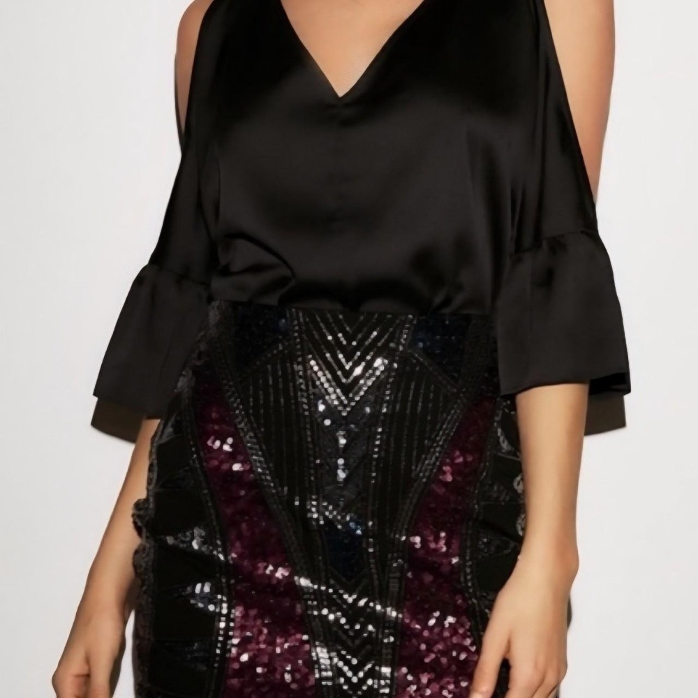 Stunning geometric Art Deco style jewel tone sequined skirt Festival
